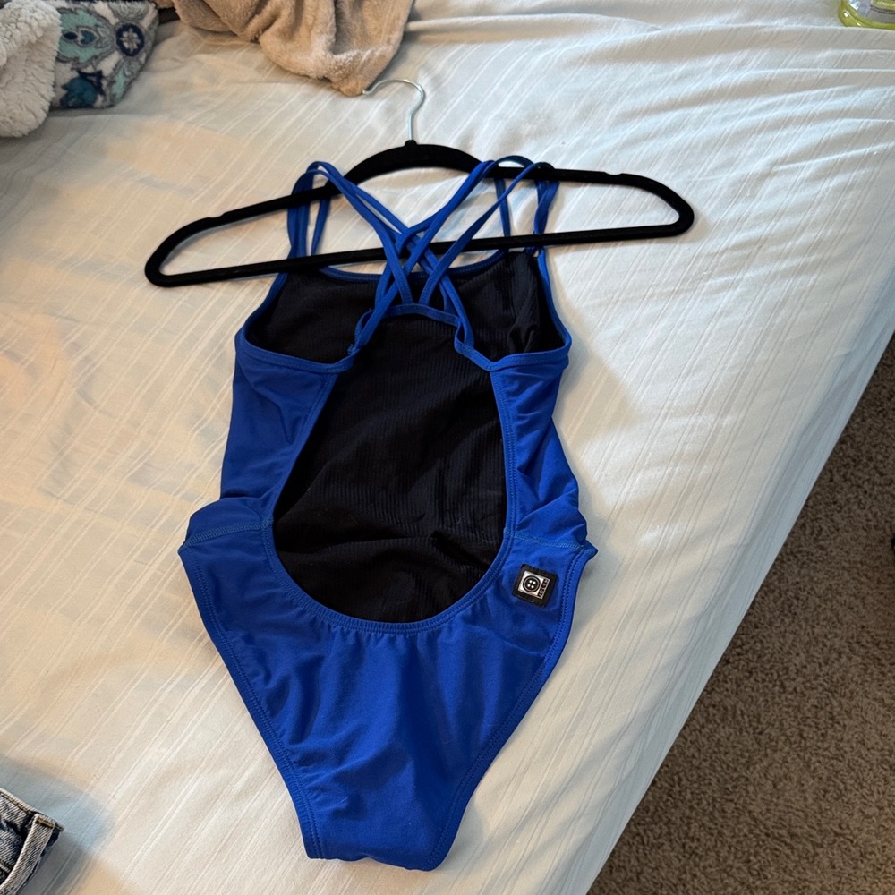 Jolyn Clothing Vibrant Blue and Black Swimsuit